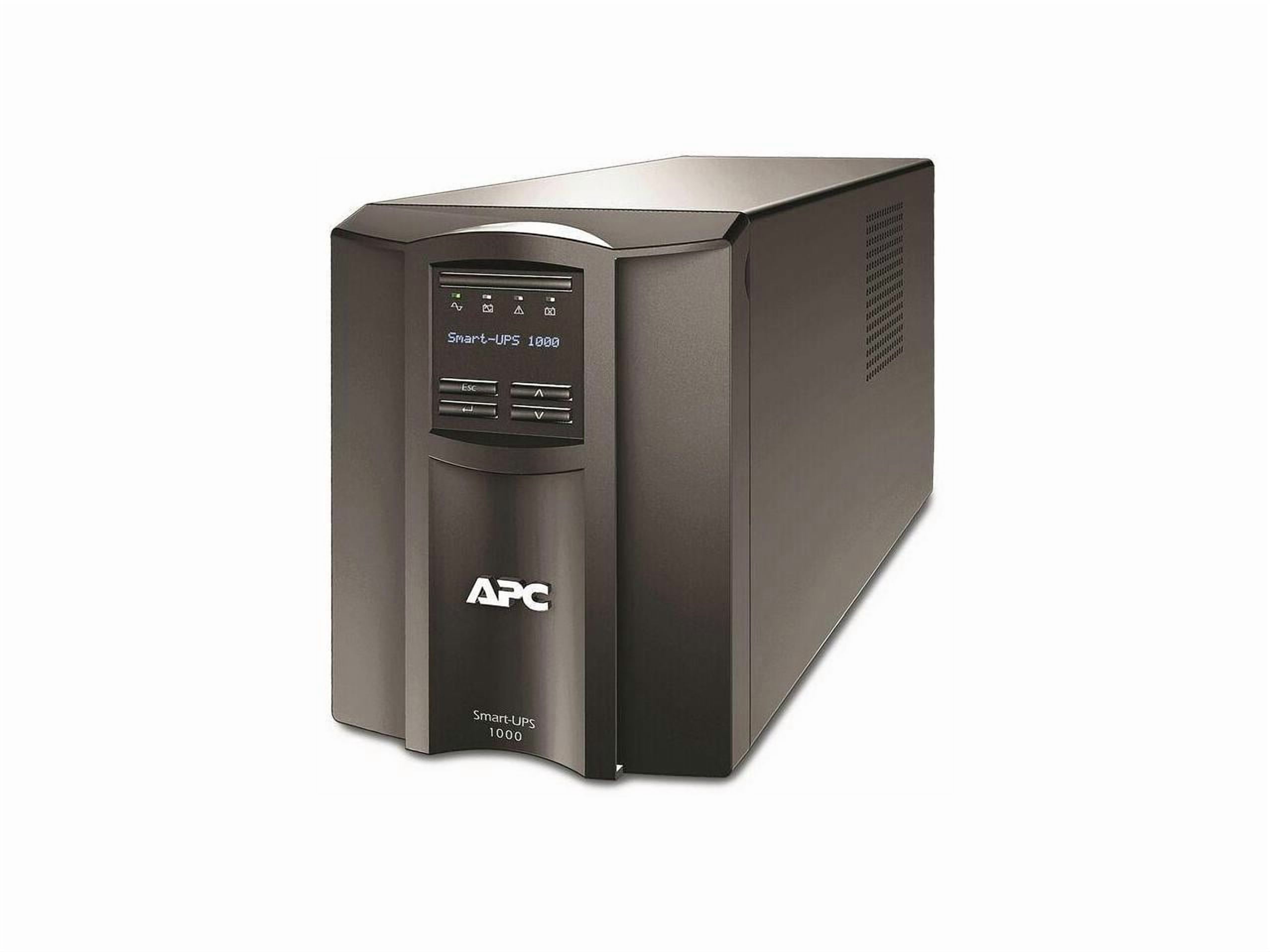 APC Smart-UPS, Line Interactive, 1000VA, Tower, 120V, 8x NEMA 5-15R outlets, SmartConnect Port+SmartSlot, AVR, LCD, TAA