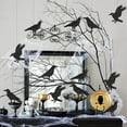 thumbnail image 3 of Halloween Decorations, Hanging Crow Decorations, 32-Piece Paper Hanging Crow Wall Stickers for Halloween Party Yard Decor, Black Durable Paper Material, 5.8x5.8 Inch Each, Easy Adhesive Installation, 3 of 6