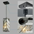 thumbnail image 3 of Jopath 3 Pack Crystal Pendant Light, 4" Adjustable Hanging Ceiling Lamp with Crystal Prism Design for Dining Room, Kitchen Island, and Living Room Black, 3 of 8