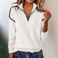 thumbnail image 5 of Atkumj Womens Lightweight Sweaters Stylish Half Zip Stand Collar Pullover Sweaters Casual Solid Color Long Sleeve Knitted Sweaters for Women M, 5 of 9