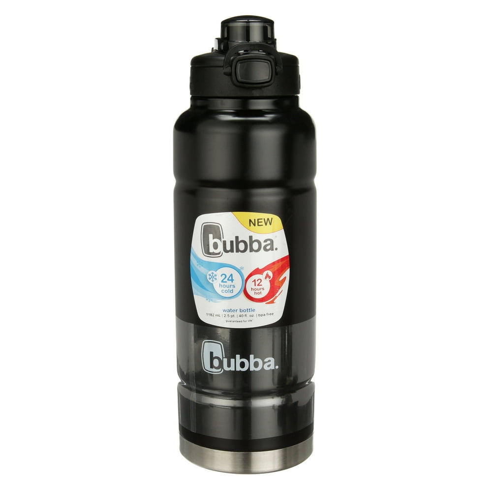 Bubba 40oz Stainless Steel Water Bottle with Push Button Lid, Licorice