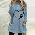 thumbnail image 2 of Aboser Womens Oversized Sherpa Pullover Fuzzy Fleece Heart Print Loungewear Casual Long Sleeve Sweatshirt Fall 2026 Cute Tops Warm Plush Long Shirts with Pockets, 2 of 5