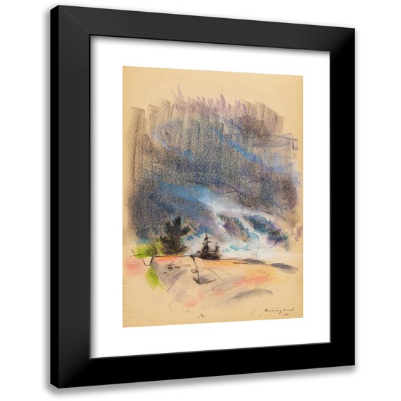 Henry Ericsson 11x14 Black Modern Framed Museum Art Print Titled - Landscape, Karingsund (1931)