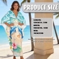 thumbnail image 7 of Xixirimido Beach Dolphins Hibiscus Floral Print Women’s Plus Size Beach Kaftan Dress V-Neck Batwing Sleeve Swimsuit Cover Up Flowy Caftan Dress for Pool, Cruise & Resort Wear, 7 of 7