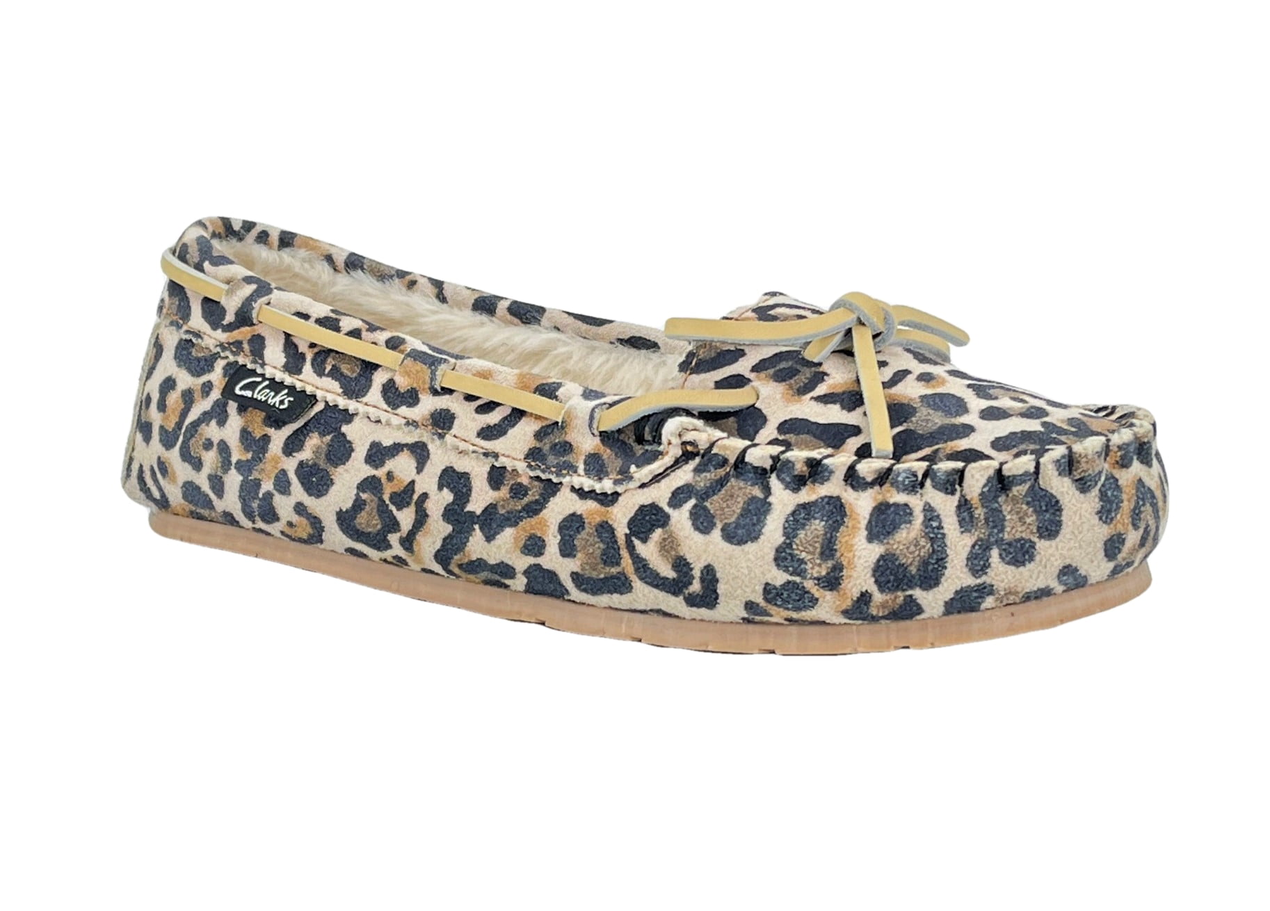 clarks leopard slipper