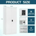 thumbnail image 3 of MIIIKO 71" Metal Storage Locker Metal Garage Locker Cabinets with Locking Door and 4 Adjustable Shelves, Steel Classic Storage Cabinet for Home, School, Office, Garage, 3 of 6