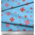 thumbnail image 3 of Soimoi Blue Cotton Duck Fabric Flower Floral Print Print Fabric by the Yard 44 Inch Wide, 3 of 3