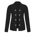 thumbnail image 4 of Lcziwo Dressy Coats for Women Long Sleeve Notch Collar Cardigan Blazer Open Front Office Work Jackets Plain Button Up 2025 Outerwear Black,L, 4 of 5