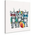 thumbnail image 2 of Asdg12s-Cute Cat Canvas Wall Art: Framed Cat Pictures Small Funny Kitty-Cat Babies Painting for Girl's Bedroom Bathroom Ready to Hang (12"x12"x1Panel), 2 of 7