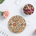 thumbnail image 4 of RYLABLUE Mandala Set of 4 Round Coaster for Drinks, Absorbent Ceramic Stone Coasters Cup Mat with Cork Base for Home Kitchen Room Coffee Table Bar Decor, 4 of 5