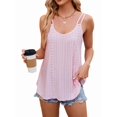 thumbnail image 3 of Womens Solid Color Round Neck Sleeveless Tank Top Basic Layering Undershirt Casual Pink XL, 3 of 9