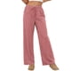 thumbnail image 5 of Amzcrzy Pantalones Mujer A Rayas Informales Cintura Alta Cordón Elástico Tipo Bóxer Cómodos Holgados Anchos Con Bolsillos Tallas S-2XL Rojo, 5 of 8