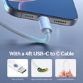 thumbnail image 4 of Cargador Bwine de pared GaN de 65 W, USB C, 3 puertos, con cable de 1,2 m, blanco, 4 of 9
