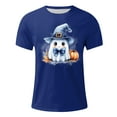 thumbnail image 5 of Delliss Men's Halloween Print Basic Comfy Tee Short Sleeve Simple Top Blue XXXXL, 5 of 5