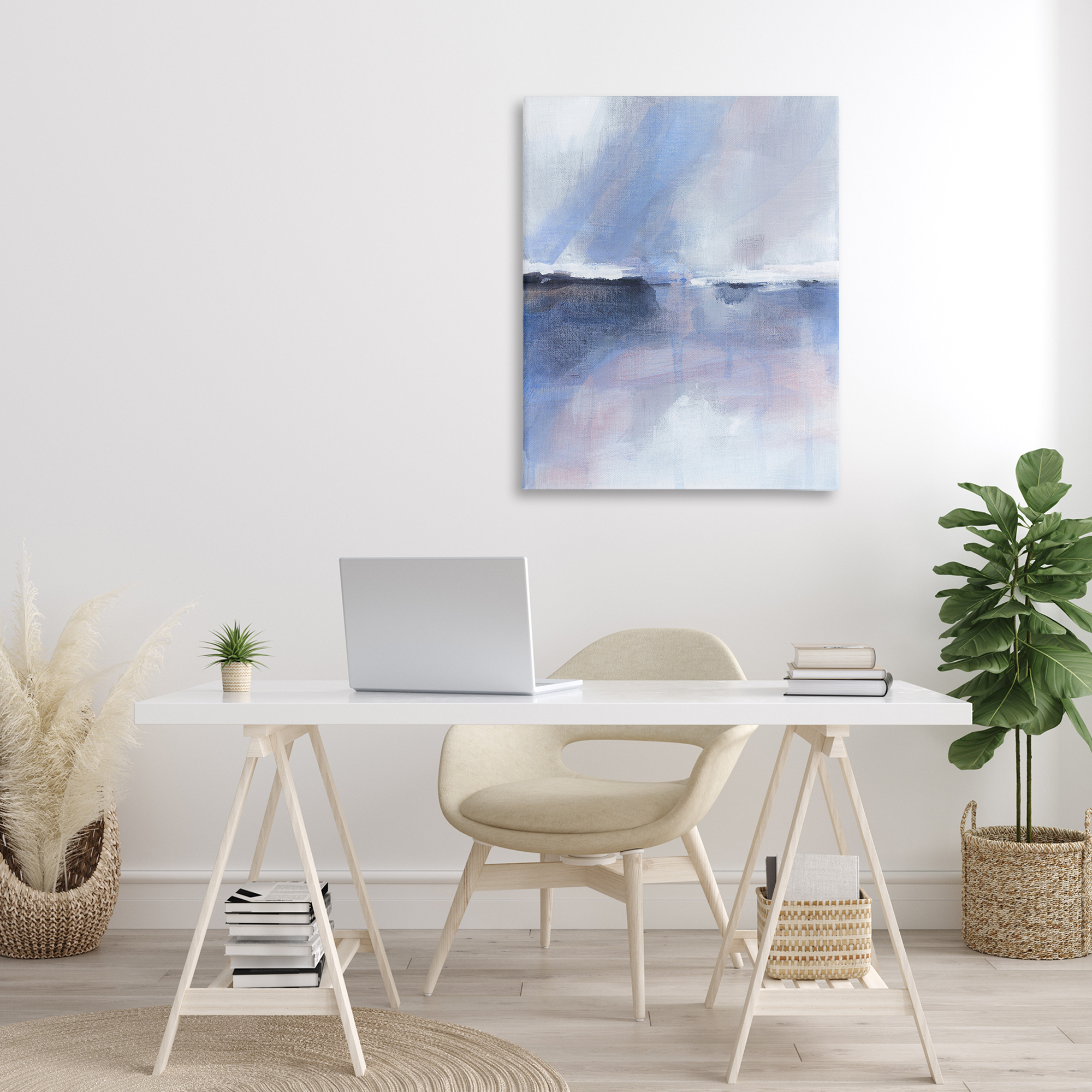 Stupell Industries Subtle Landscape Abstraction Abstract Painting Gallery Wrapped Canvas Art Print Wall Art, 30 x 40