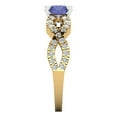 thumbnail image 3 of Solitaire with Accents Engagement Ring for Women - 1.42ct Simulated Tanzanite in 14K Yellow/White Gold Promise Ring, 3 of 6
