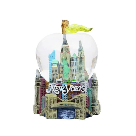New York City Skyline Apple Snow Globe 2.5 Inches