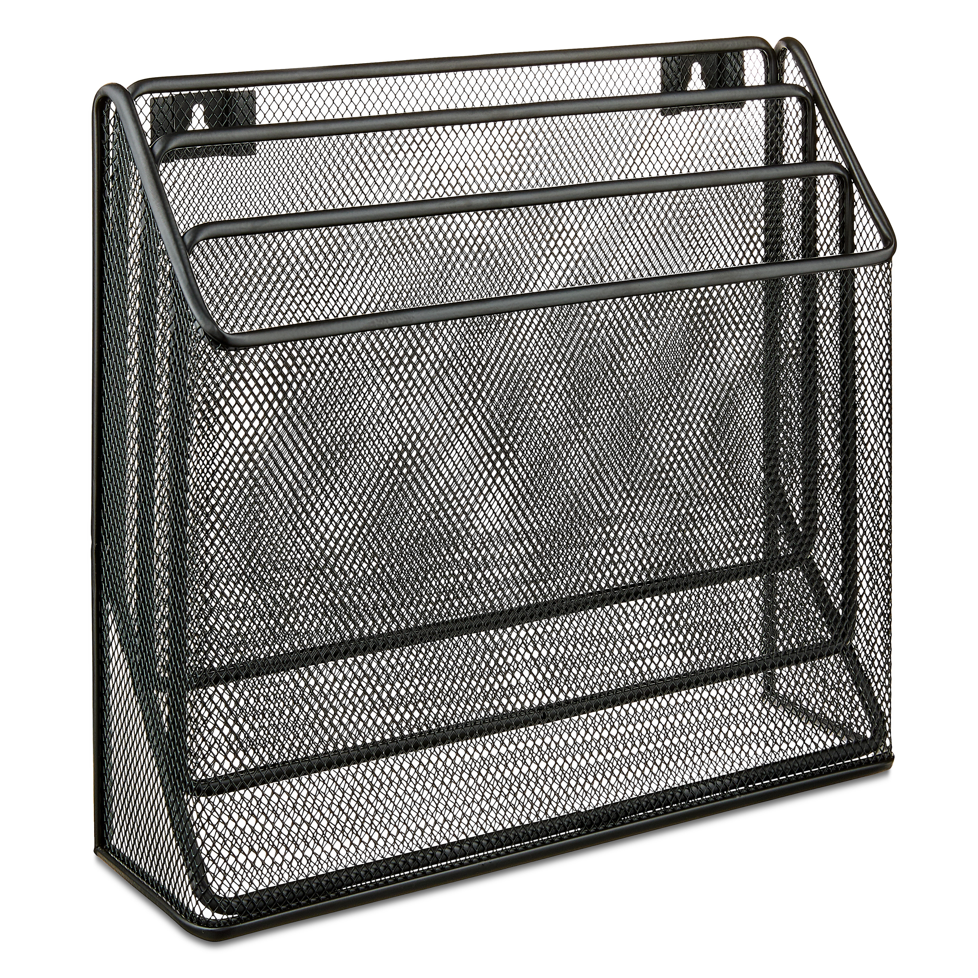 Pen+Gear Metal Mesh Desk Organizer, 3-Tier Wall Mount, Black photo 2