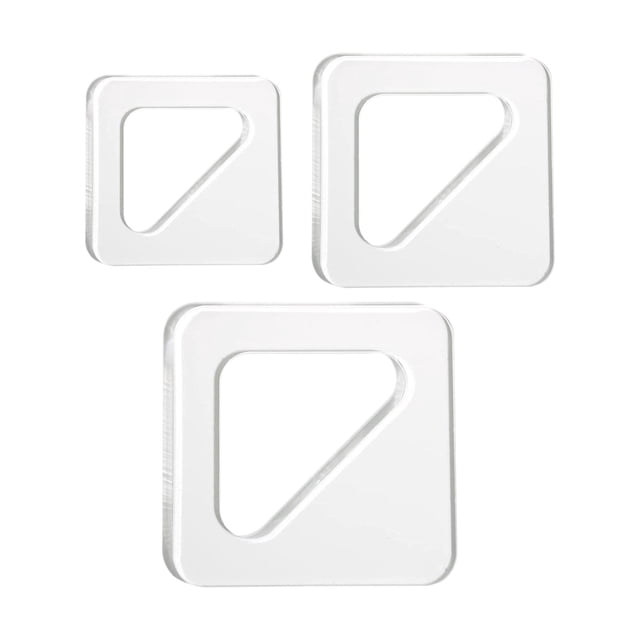 3 Pcs Gabarits Acryliques Transparents, Gabarit de Routeur Acrylique Planche à Découper Triangulaire