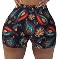 thumbnail image 2 of Picia Paisley1 Printed Workout Shorts for Women Seamless Scrunch Butt Lifting High Waisted Yoga Gym Booty Running Moisture-wicking Short Pants-XX-Large, 2 of 9