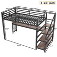 thumbnail image 5 of LOOM Twin XL Loft Bed with Desk and Storage Stairs,Metal Loft Beds with LED Lights,USB Ports,Multifunctional Iron Nets,No Spring Box Needed and Noise-free,Black, 5 of 9