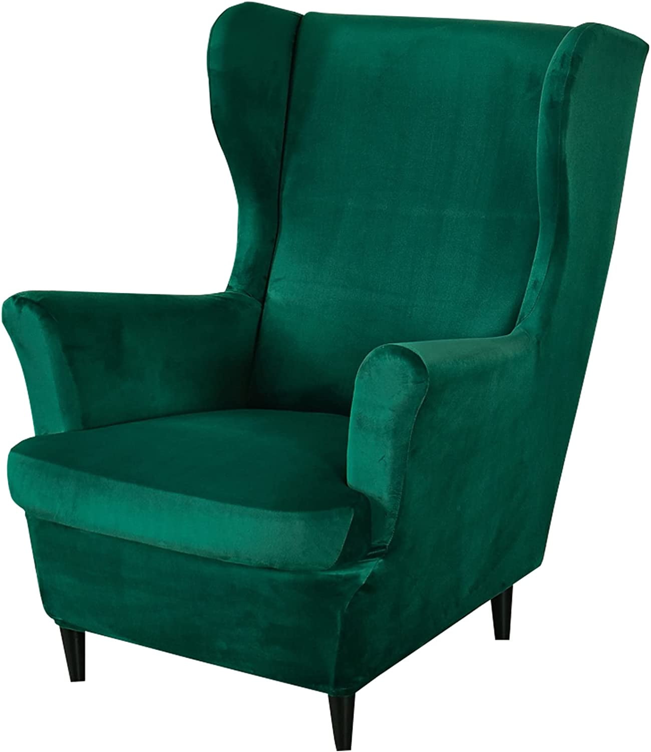 SHANNA Wingback Chair Slipcovers 2Piece Stretch Fabric Wing Chair