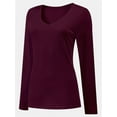 thumbnail image 5 of Women Shirts V Neck Long Sleeve Tops T-Shirt Basic Tees, 5 of 5