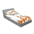 thumbnail image 2 of Ambesonne Cartoon Fitted Sheet & Pillow Sham Set, Kangaroos Koalas, Twin, Brown Grey, 2 of 2