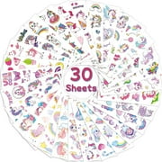 30 Sheets Temporary Tattoos for Kids, Fake Tattoos for Kids Girls Birthday Party Supplies Favors, Goodie Bag Stuffers, No Duplicate