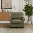 thumbnail image 4 of Accent Chairs with Wood Leg and Nails Decoration, Faux Leather Mid Century Modern Sofa Chair, Comfy Side Chairs with Removable Cushion for Living Room/Bed Room, Grey, 4 of 6
