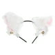 thumbnail image 2 of Diadema con orejas de gato esponjosas, linda banda para el pelo de felpa con campana para fiesta de disfraces de Halloween, color blanco, 2 of 14