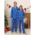 thumbnail image 2 of 2Pcs Family Matching Christmas Pajamas Sets Silk Satin Clothes Parent-Child Cute Print Sleepwear Pjs For Couples/Women/Men/Kids, 2 of 7
