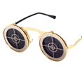thumbnail image 3 of Yunhgft Fashion Steampunk Vintage Style Round Sunglasses Metal Frame Mirror Lens Goggles Eyewear for Men Women Shooting, 3 of 3