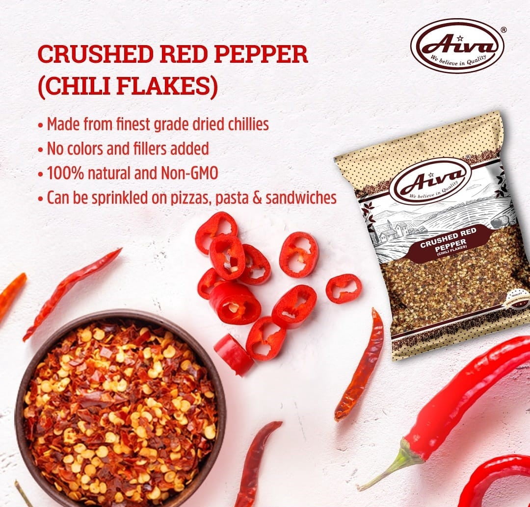Aiva Crushed Red Pepper (chili flakes) - 5 LB