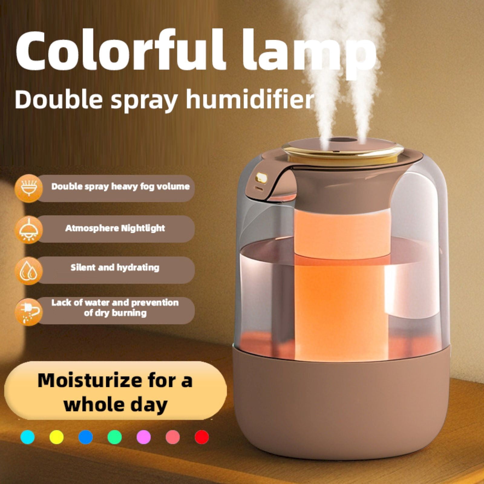 Gnwei Cool Mist Humidifier Quiet Ultrasonic Humidifiers for Bedroom & Large room - Adjustable -360 Rotation Nozzle, Auto-Shut Off, Humidifiers for Babies Nursery & Whole House