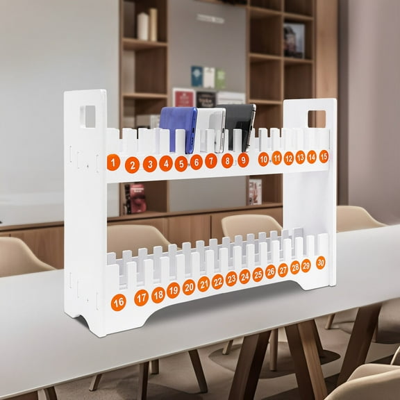 Classroom Cell Phone Storage, Mobile Phone Holder for Classroom Office (30 Slots) White PVC Cell Phone Holder