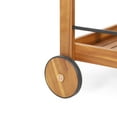 thumbnail image 6 of Noble House Teak and Black Acacia, Wood and Iron Outdoor Kitchen Serving & Storage Cart, 6 of 10