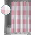 thumbnail image 3 of Pink White Plaid Shower Curtains for Bathroom Waterproof Fabric Bath Curtains Decor Bath Tub Curtain Buffalo Pastoral Check Geometric Farmhosue Decorative Shower Curtain Sets with Hooks, 72x72 Inch, 3 of 6