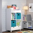 thumbnail image 6 of RiverRidge Kids 2 Piece Fabric Collapsible Storage Cube Organizers with Handles for Playroom Organization - Turquoise, 6 of 10