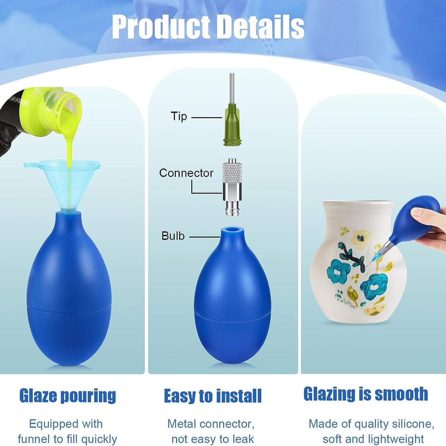 108 Pcs Pottery Tools Supplies Ceramic Precision Applicator, Precision Tips Applicator for Ceramic Bottles Glaze Clay Tools Set, Slip Trailing Pottery Glaze Squeeze Bottle