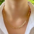 thumbnail image 4 of K-KED 14k Gold Filled Paper Clip Chain Necklace Long Link Layered Stacking Necklaces-Copper Beads Bracelet-7'', 4 of 9