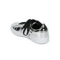 thumbnail image 3 of New Women Qupid Mentor-01 Mirror Metallic Round Toe Lace Up Low Top Sneaker, 3 of 5