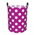 thumbnail image 1 of Fotbe Purlpe And White Polka Dot Cesto de Ropa con Asas, Cesto Impermeable de Gran Capacidad, Bolsa de Lavado para Dormitorio, Cesto de Ropa con Ruedas y Asas-Small, 1 of 6
