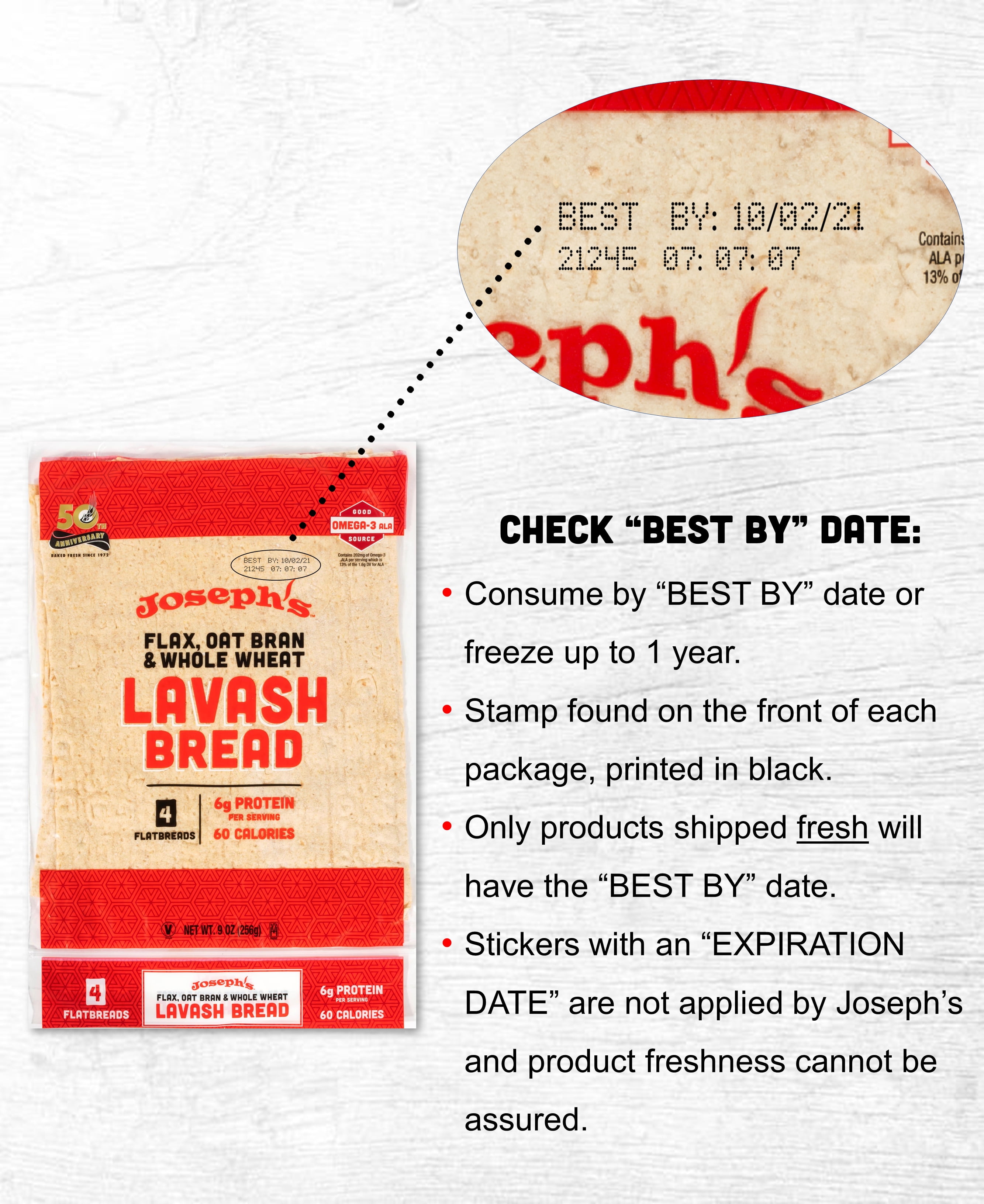 Joseph’s Low Net Carb Flax Lavash Bread, 3 Pack, 12 Count