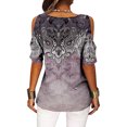 thumbnail image 3 of Blouses à Manches Courtes pour Femmes Mode Été Col en V Loisirs Manches Courtes Hauts Imprimés Blouses à Manches Courtes pour Femmes, 3 of 7