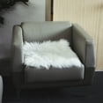 Efavormart 20"x20" White Faux Sheepskin Chair Pad, Soft Faux Fur Rug