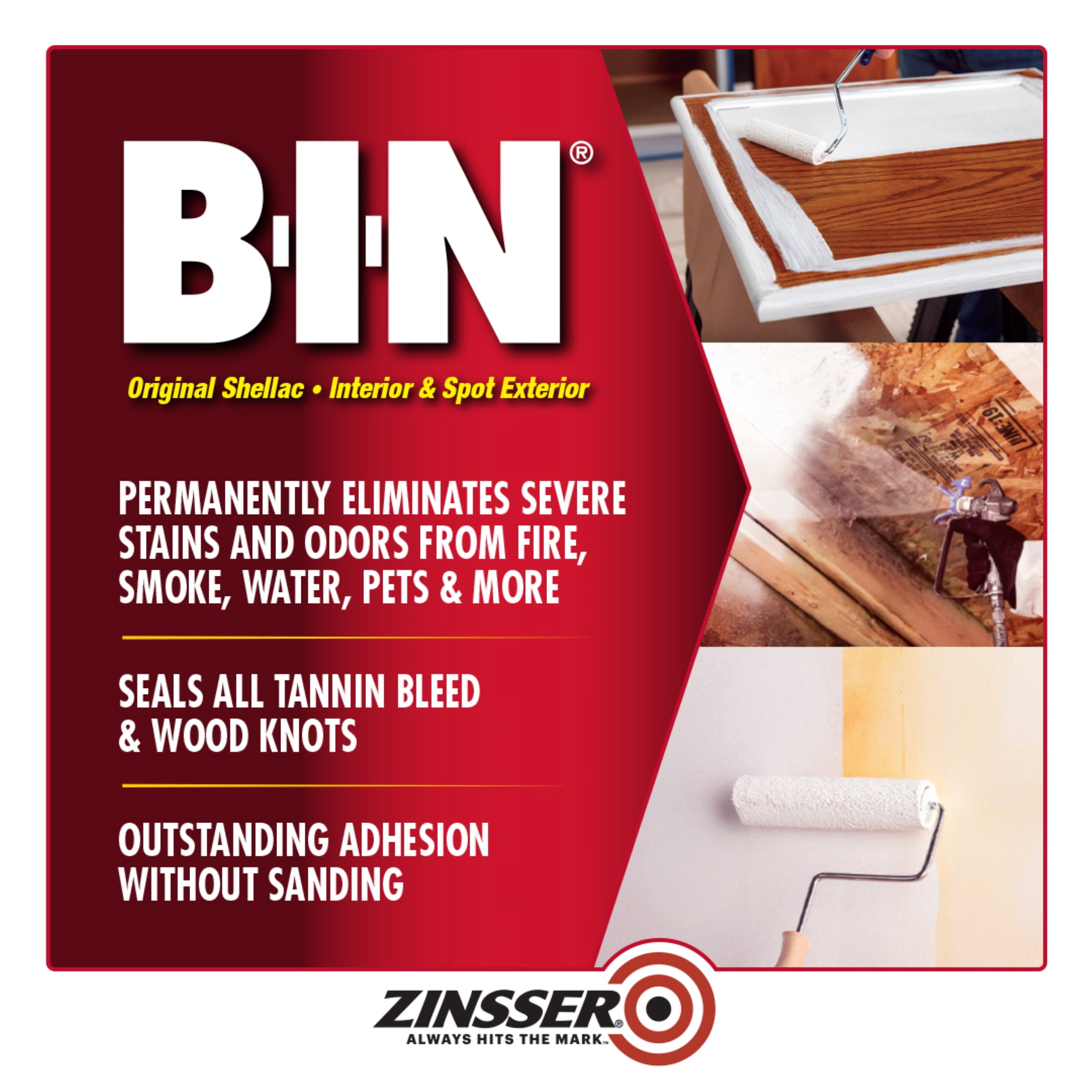 Clear, Zinsser Flat BIN Advanced- 5 Gallon, 1 Per Pack