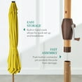 thumbnail image 5 of Best Choice Products 9ft Deep Square Solar LED Lighted Patio Umbrella w/ Woodgrain Pattern, UV-Resistant - Yellow, 5 of 8