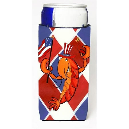 

Carolines Treasures LD6164MUK Crawfish Patriotic Usa Michelob Ultra bottle sleeve for Slim Can