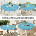 thumbnail image 7 of Blue White Tie Dye Textured Pattern Round Fitted Tablecloth with Elastic Edge,Dining Table Cover Waterproof,Outdoor Round Tablecloth for Camping,Dining,Indoor and Outdoor, 7 of 7